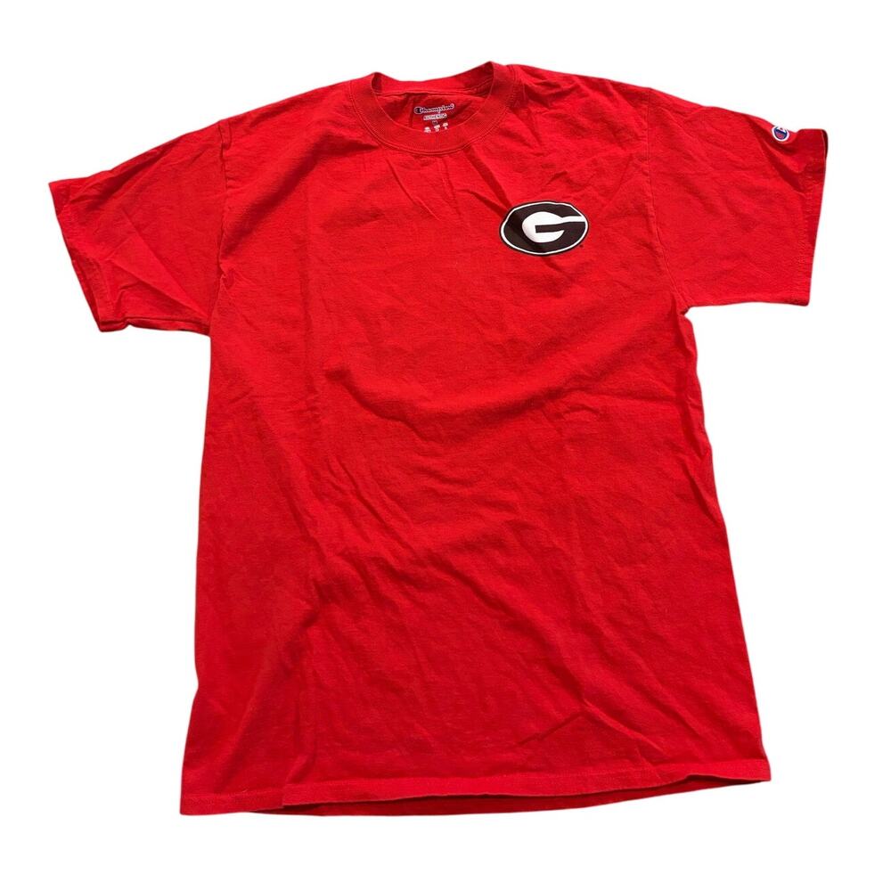 Georgia Bulldogs Pride T Shirt Short Sleeve Cotton G Logo Size Medium‎ Red